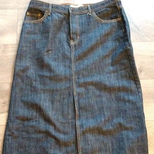 Gap High Rise Denim Midi Skirt